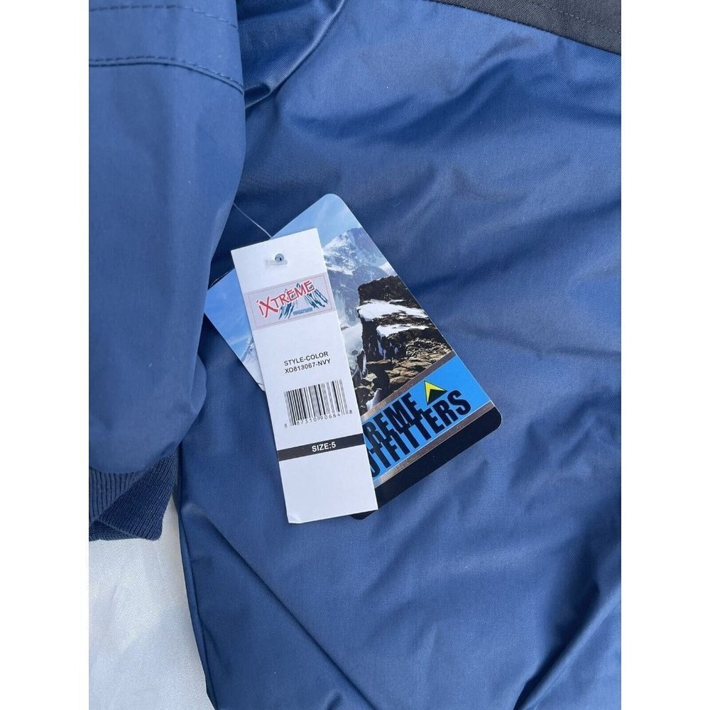 IXTREME Boy's Flight Bomber Jacket W/Hood Insulated Water Resistant Blue Sz 5 - Picture 5 of 6